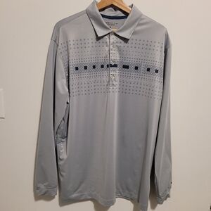 Nike Golf Tour Performance Long Sleeve Shirt Gray 1/4 Button Dri Fit